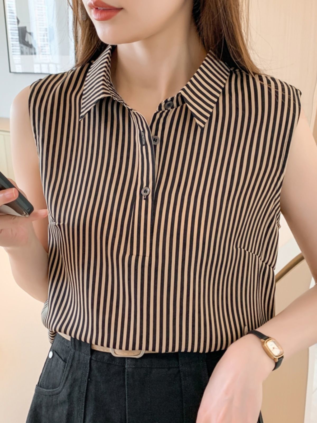 Stylish Western-style Striped Vest For Women This Summer